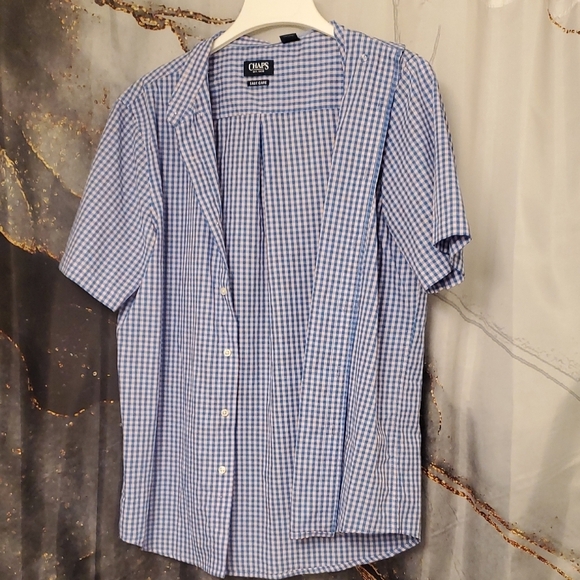 Chaps Other - Chaps Light Blue Gingham Men's Shirt Vintage Y2k